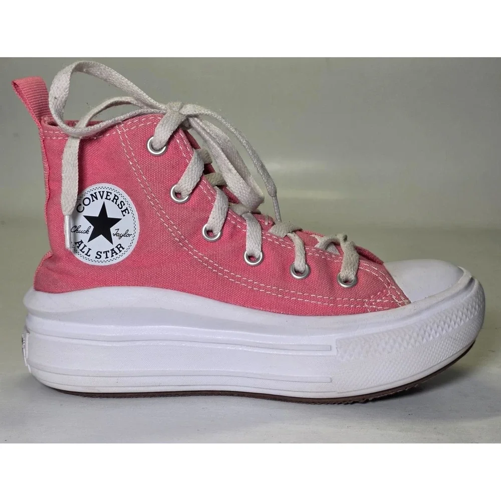 Converse Chuck Taylor Youth Sneakers Size 1 Pink‎ Pop Platform High Top Shoes
